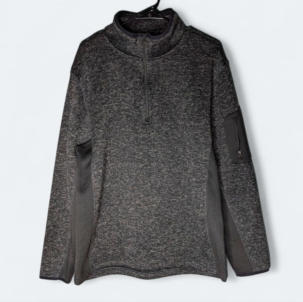 Beverly Hills Polo Club Charcoal Gray Quarter-Zip Pullover Men Athletic Size L - Picture 2 of 12